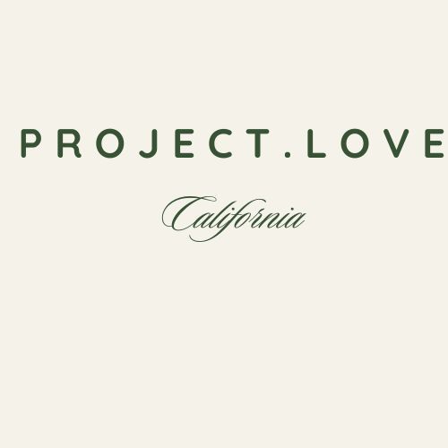 The words 'PROJECT.LOVE California' are displayed in an elegant typography on a light beige background.