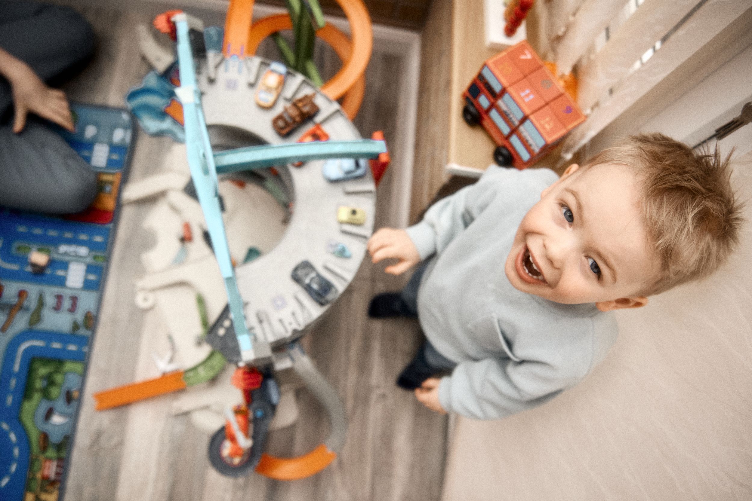 little boy in play room