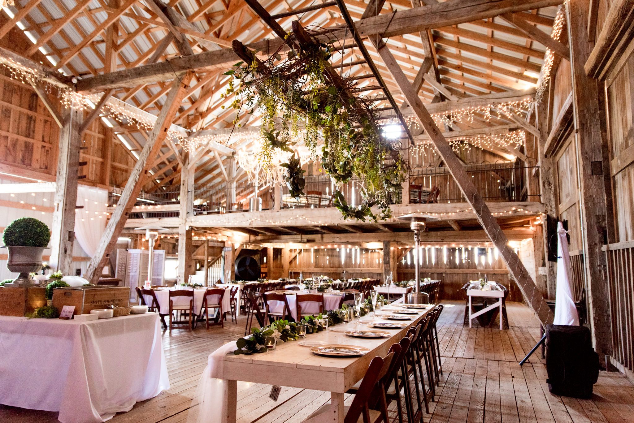 interior of the Shepard's Place barn wedding venue in Ohio