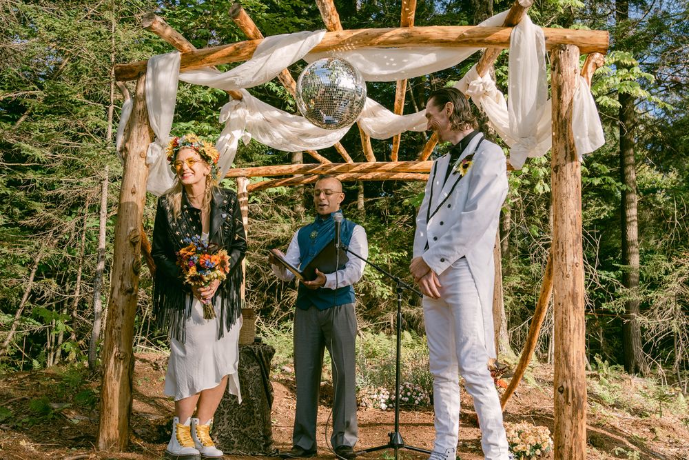 Wedding Ceremony in Vermont Forest