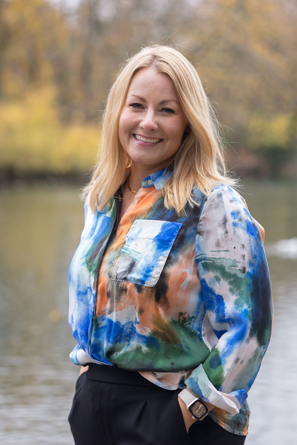 Portrait taken of white caucasian female in Alexandra Palace.
