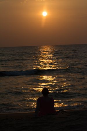 Watching the sun set over the Andaman Sea on Thailands West coast