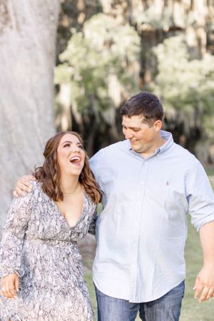 Engaged Couple at Foutainbleu State Park in Mandeville, Louisiana