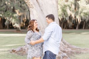 Engaged Couple at Foutainbleu State Park in Mandeville, Louisiana