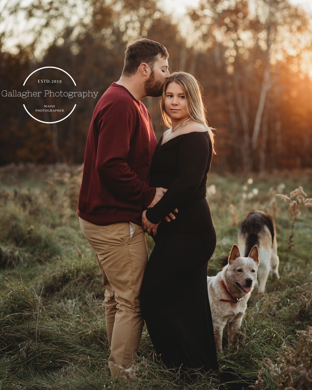 Professional maternity photo with husband and fathers