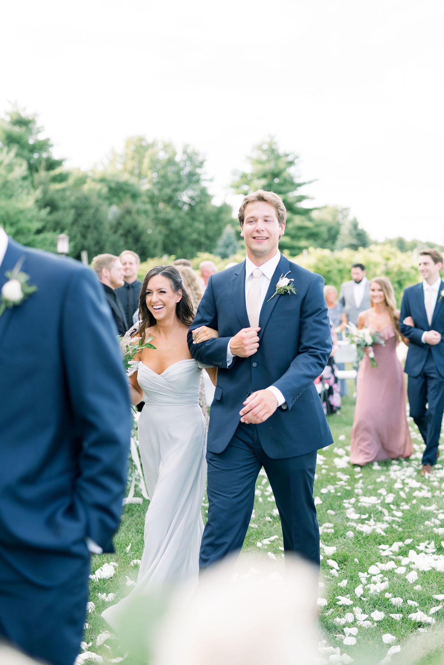 Vineyard photos with white willow events at Prairie Moon Winery wedding in Ames, Iowa