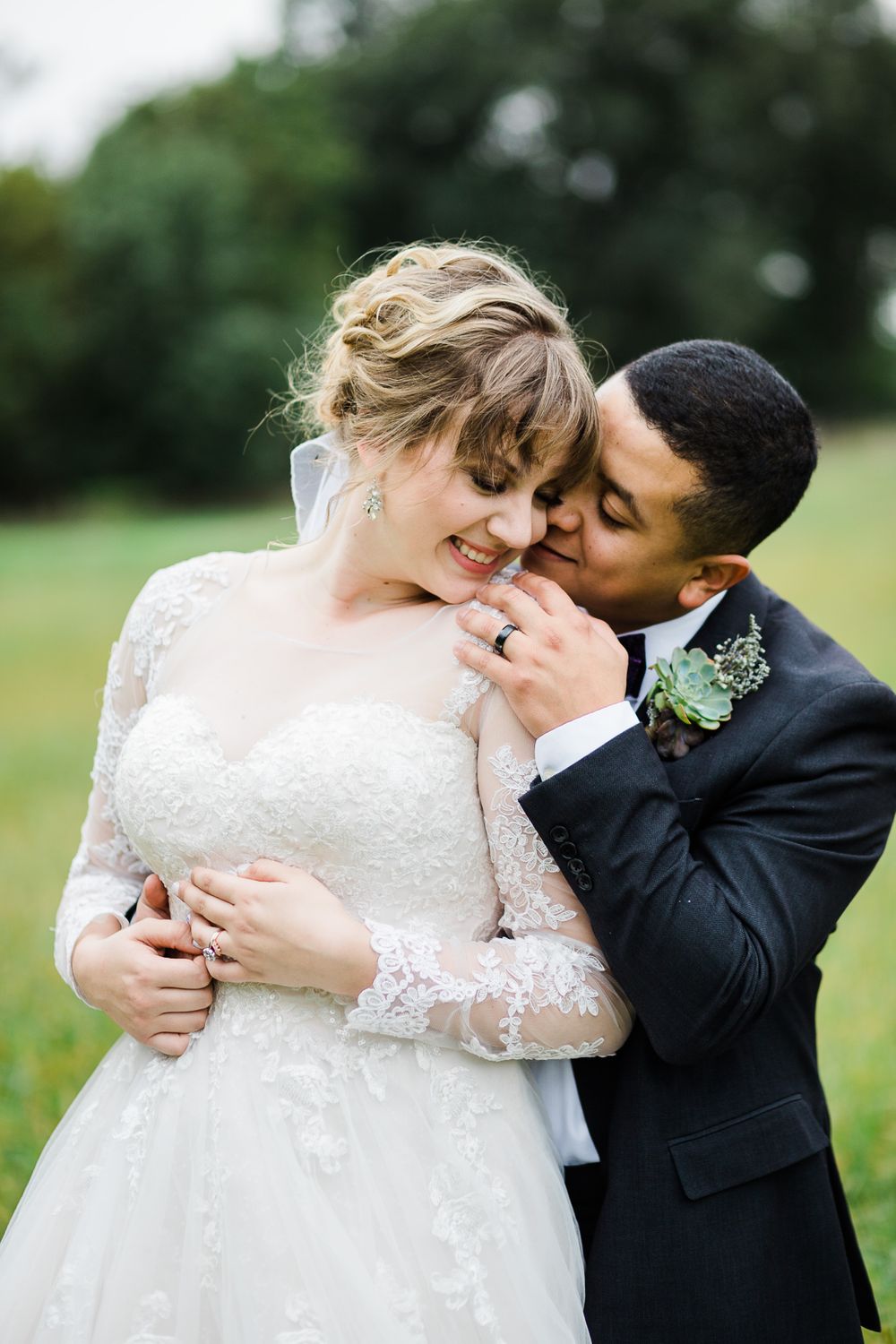 Bride and groom portrait closeup by Hudson Valley photographer