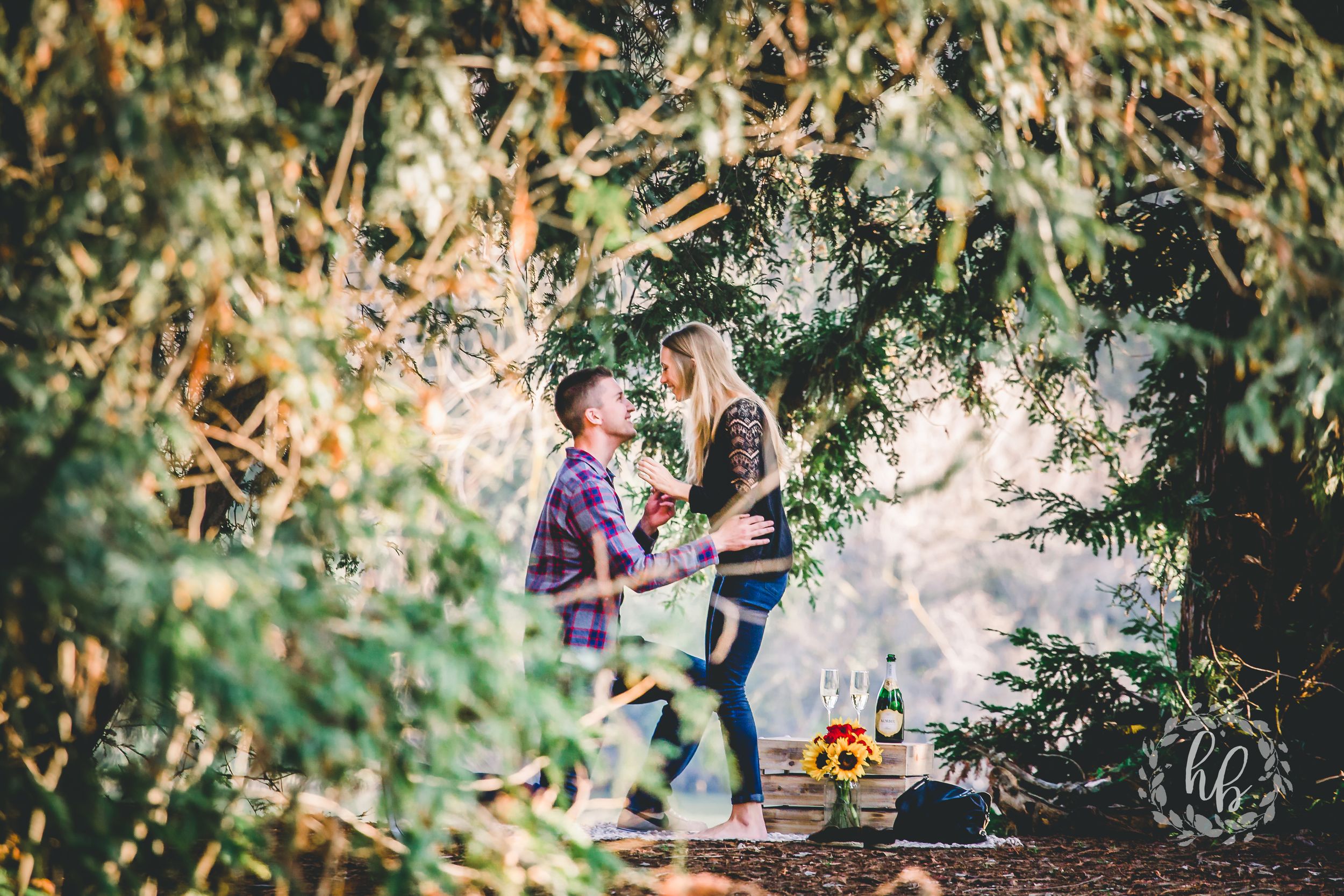 lakeside proposal engagement photos