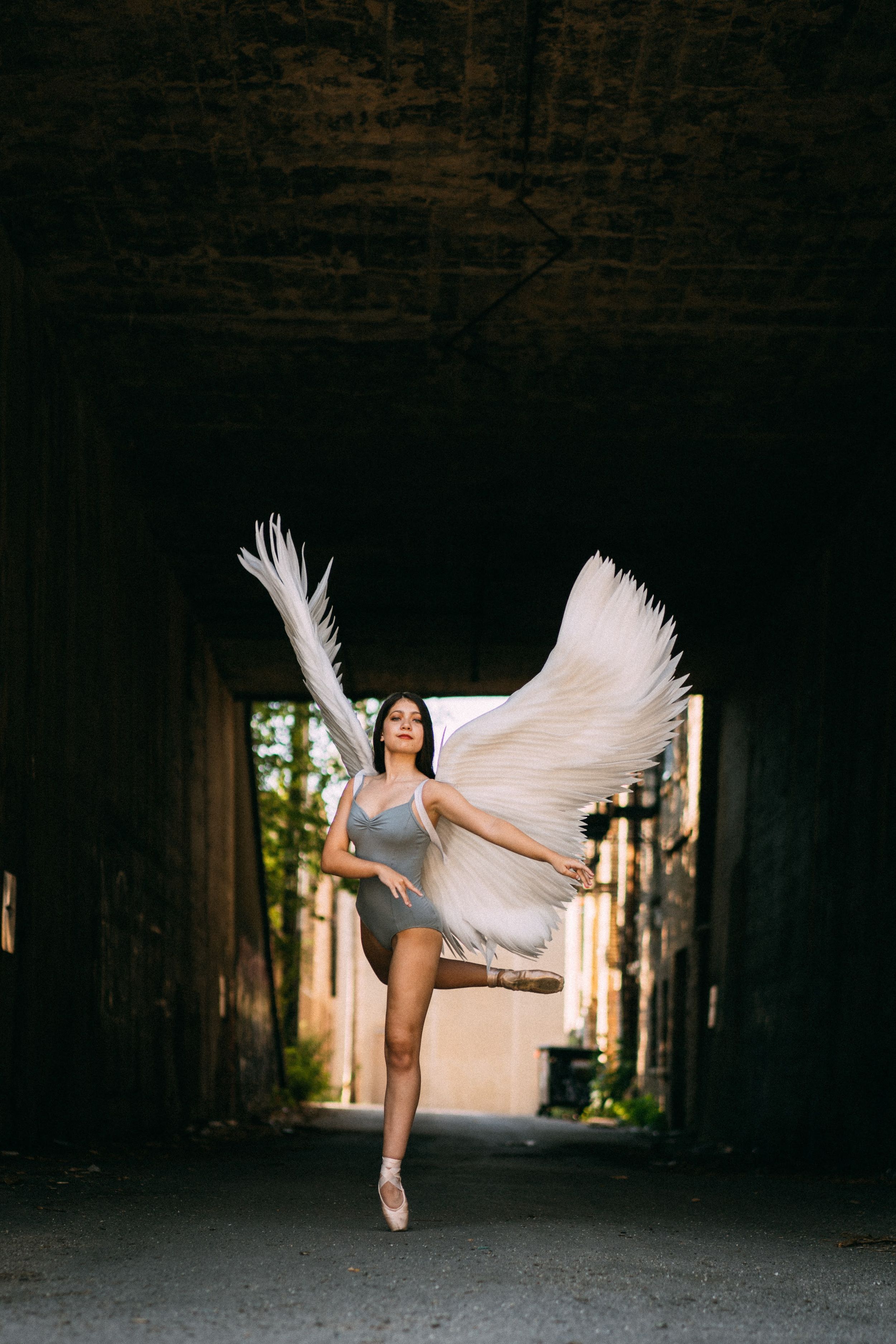 ballerina with angel wings chicago photograhy