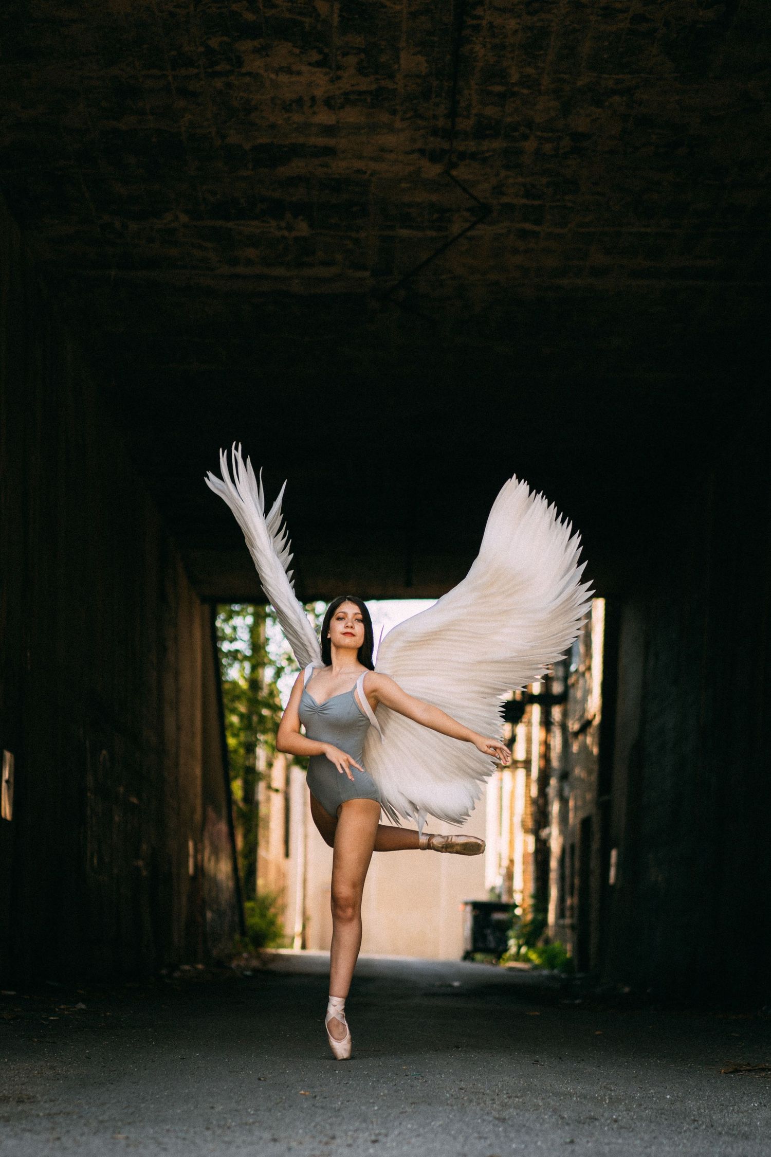 ballerina with angel wings chicago photograhy