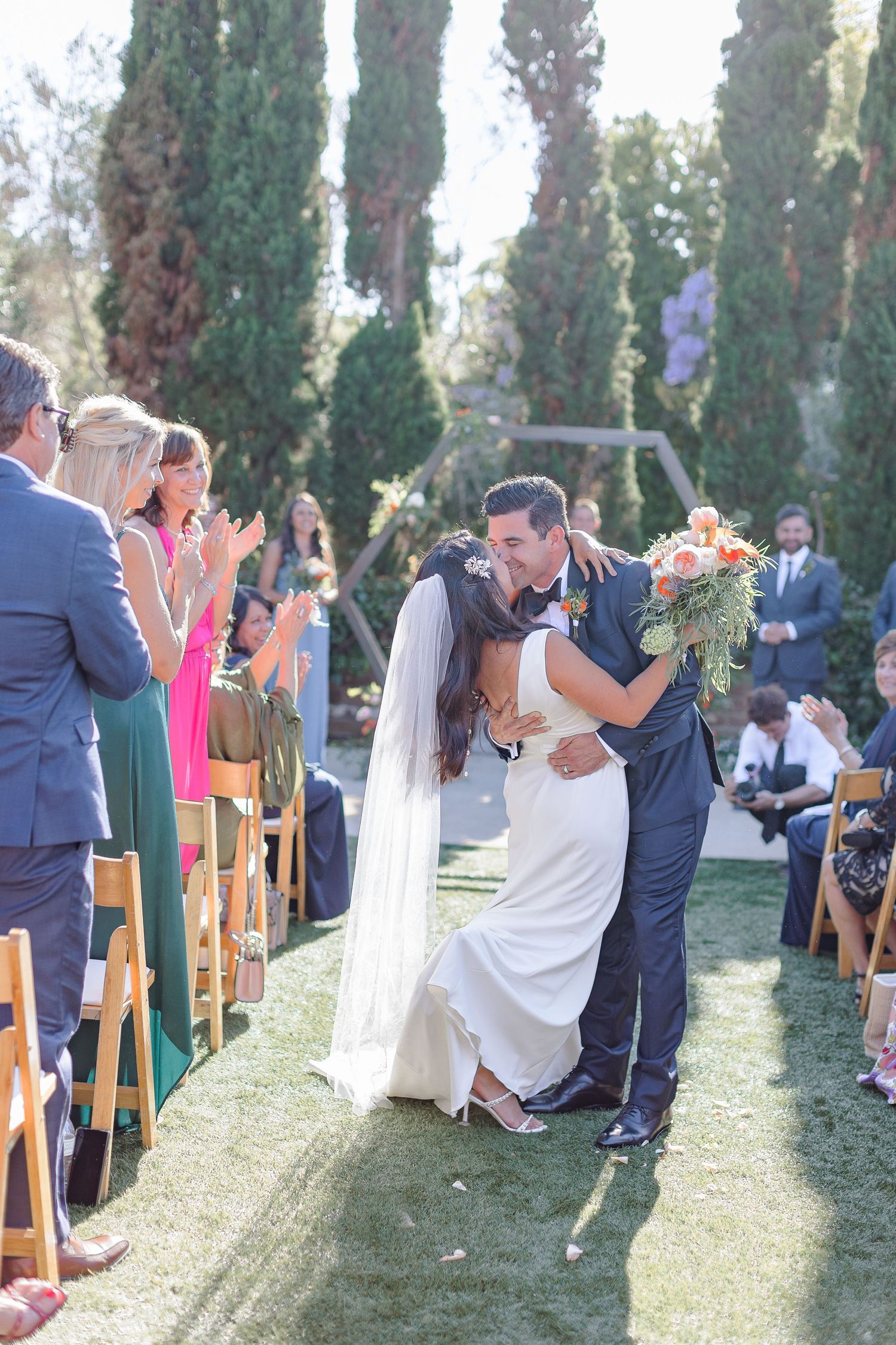 Wedding Kiss with Husband and Wife