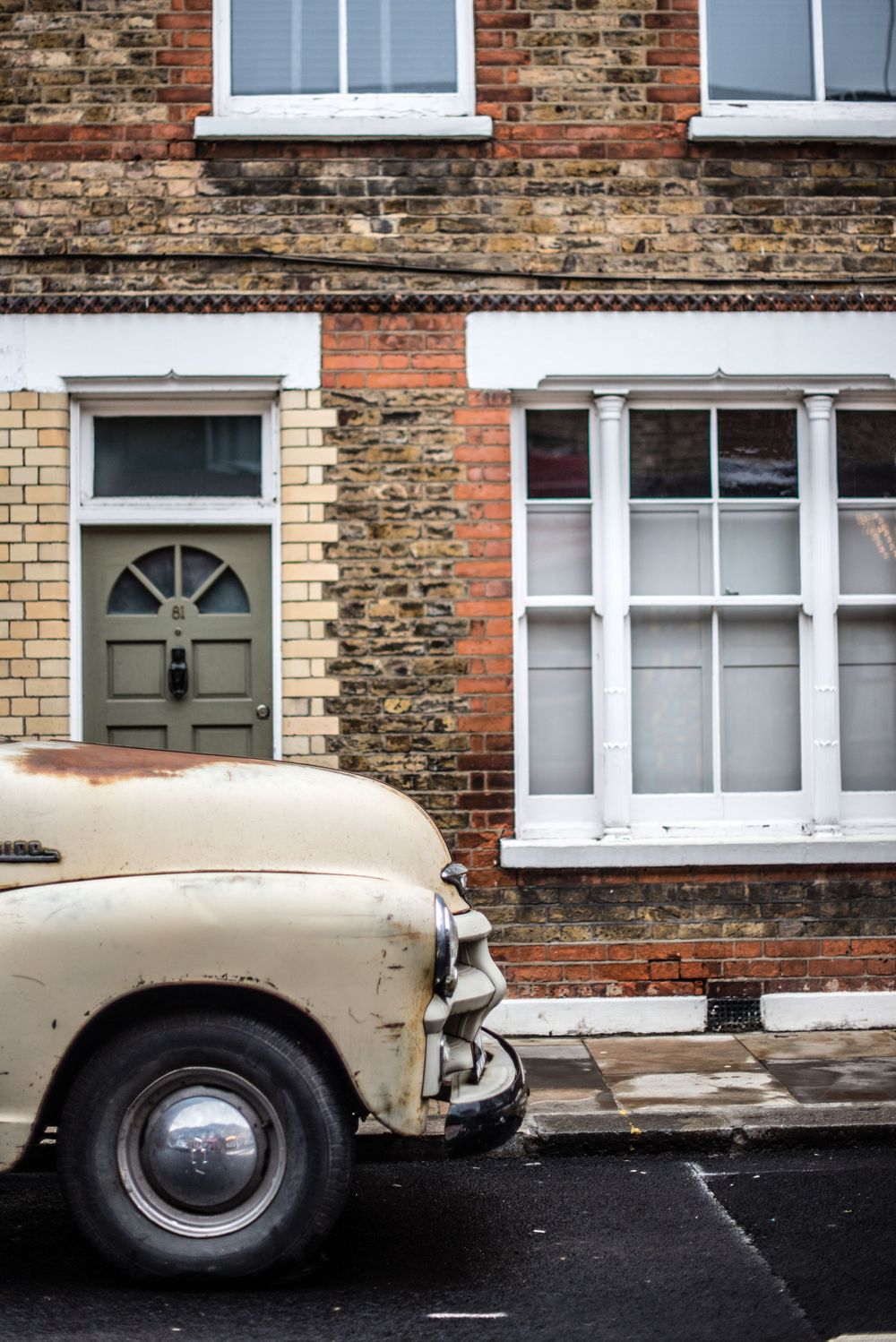 Vintage truck parked on Columbia Road in London