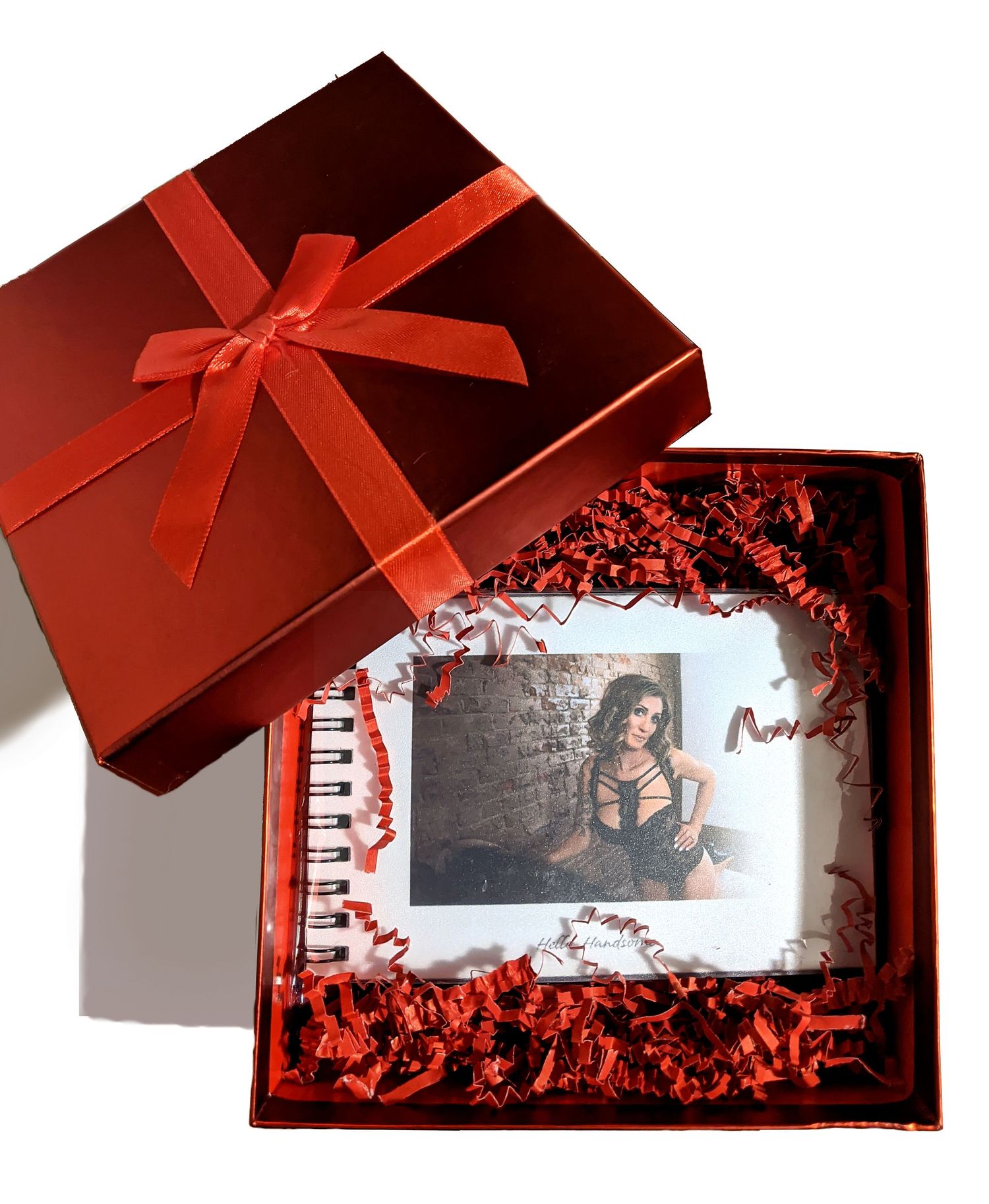 "Hello, Handsome" photo flip booklet gift box - You KNOW that this is the BEST Christmas present for your lover