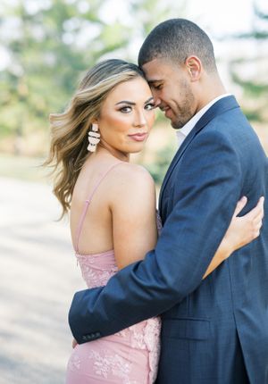 Light and airy film engagement Session at the Rose Gardens and Art Center in Des Moines, Iowa