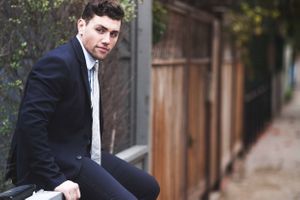 Actor Christian James Suit Men's Fashion Trends Handball Court Venice Beach Interview Magazine