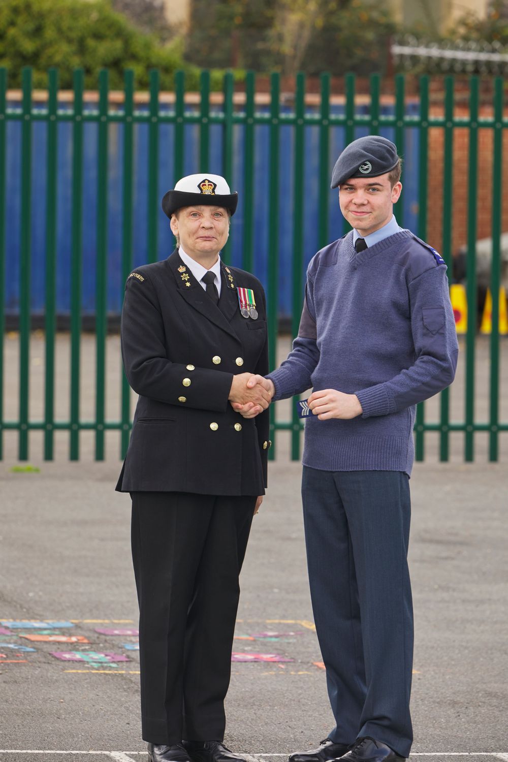 Cadet receiving promotion