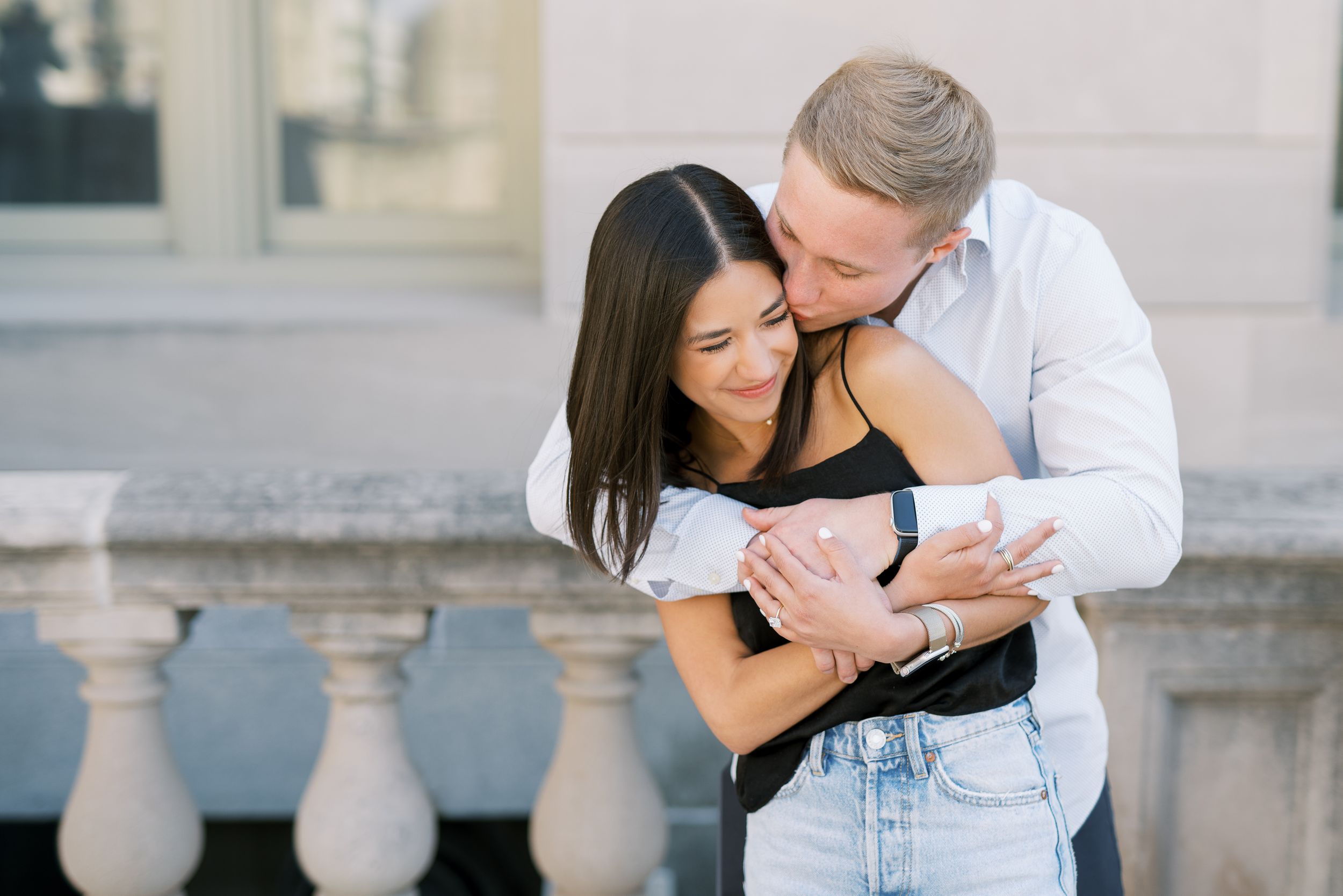 Iowa City, Iowa engagement session in downtown Iowa City at the pentacrest