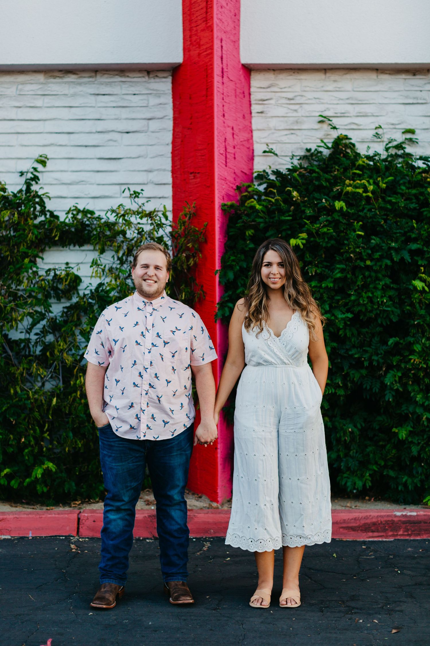 engaged couple at saguaro palm springs hotel