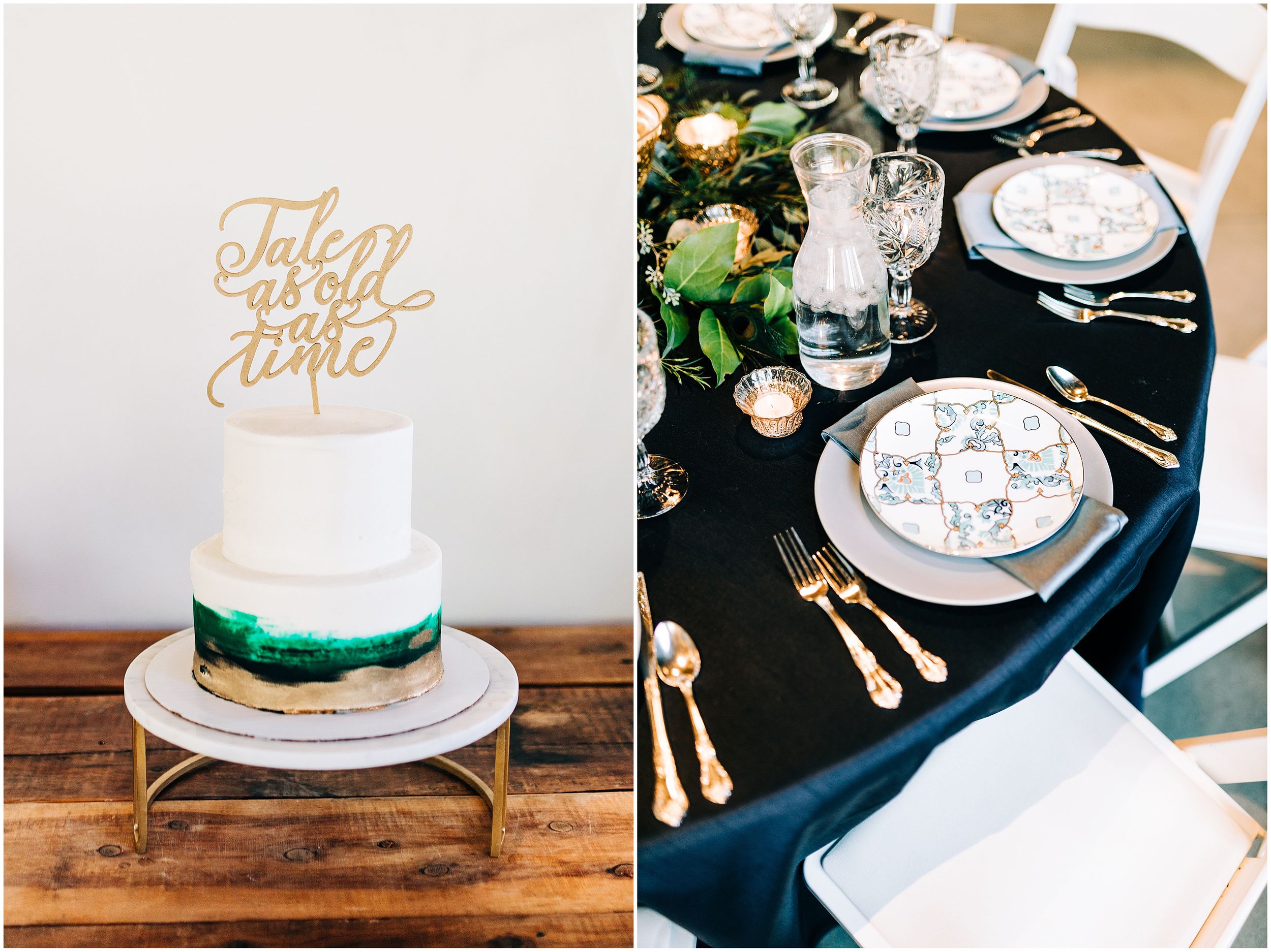 Table Setting and Wedding Cake