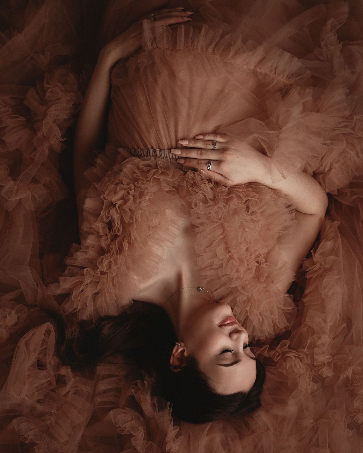 maternity fine art tulle dress