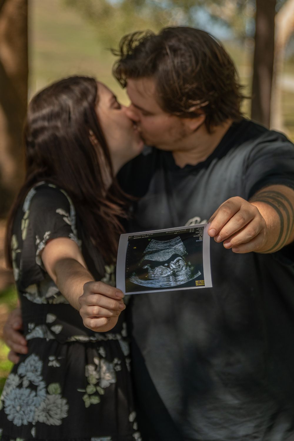 pregnancy reveal, family of 3