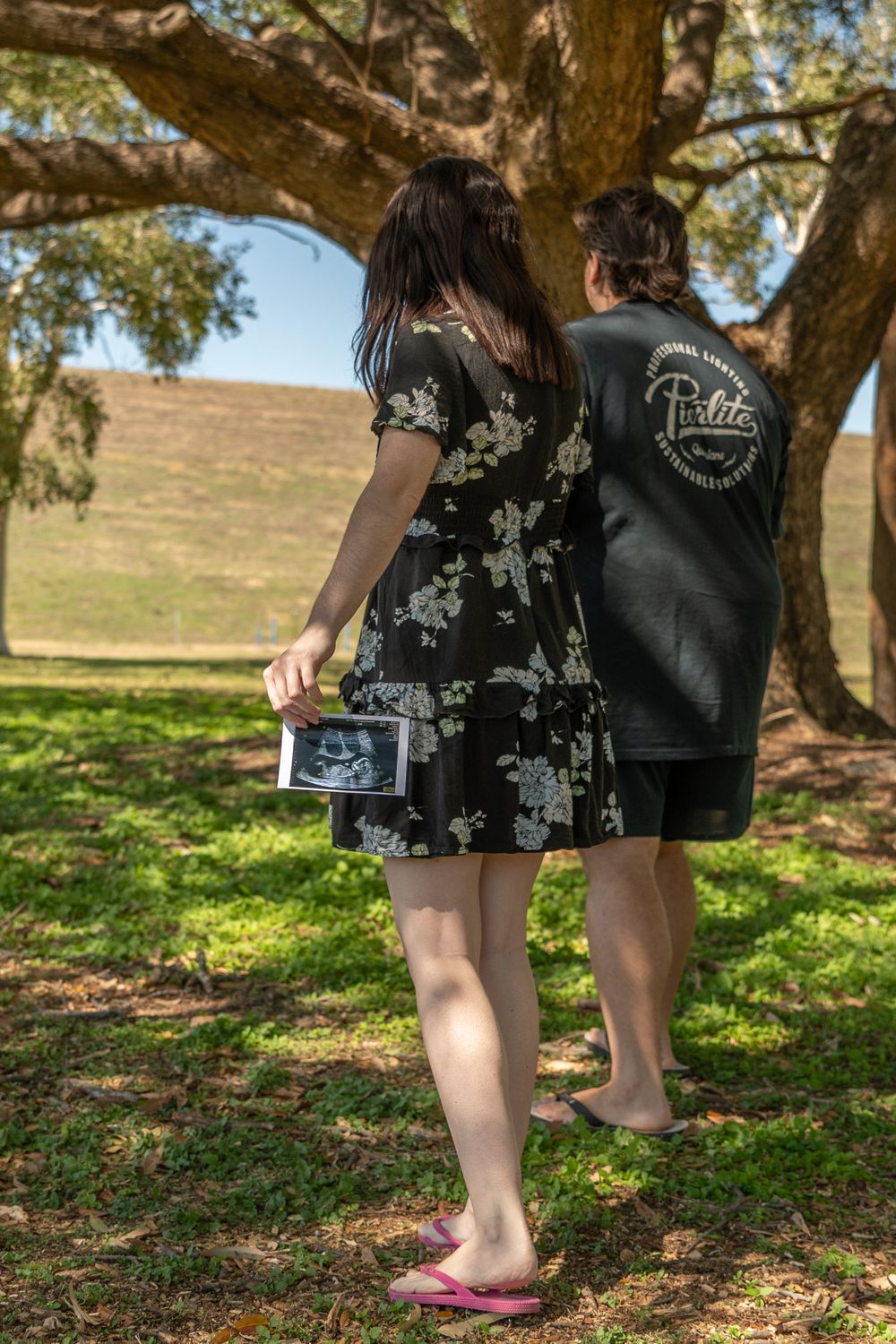 pregnancy reveal, family of 3