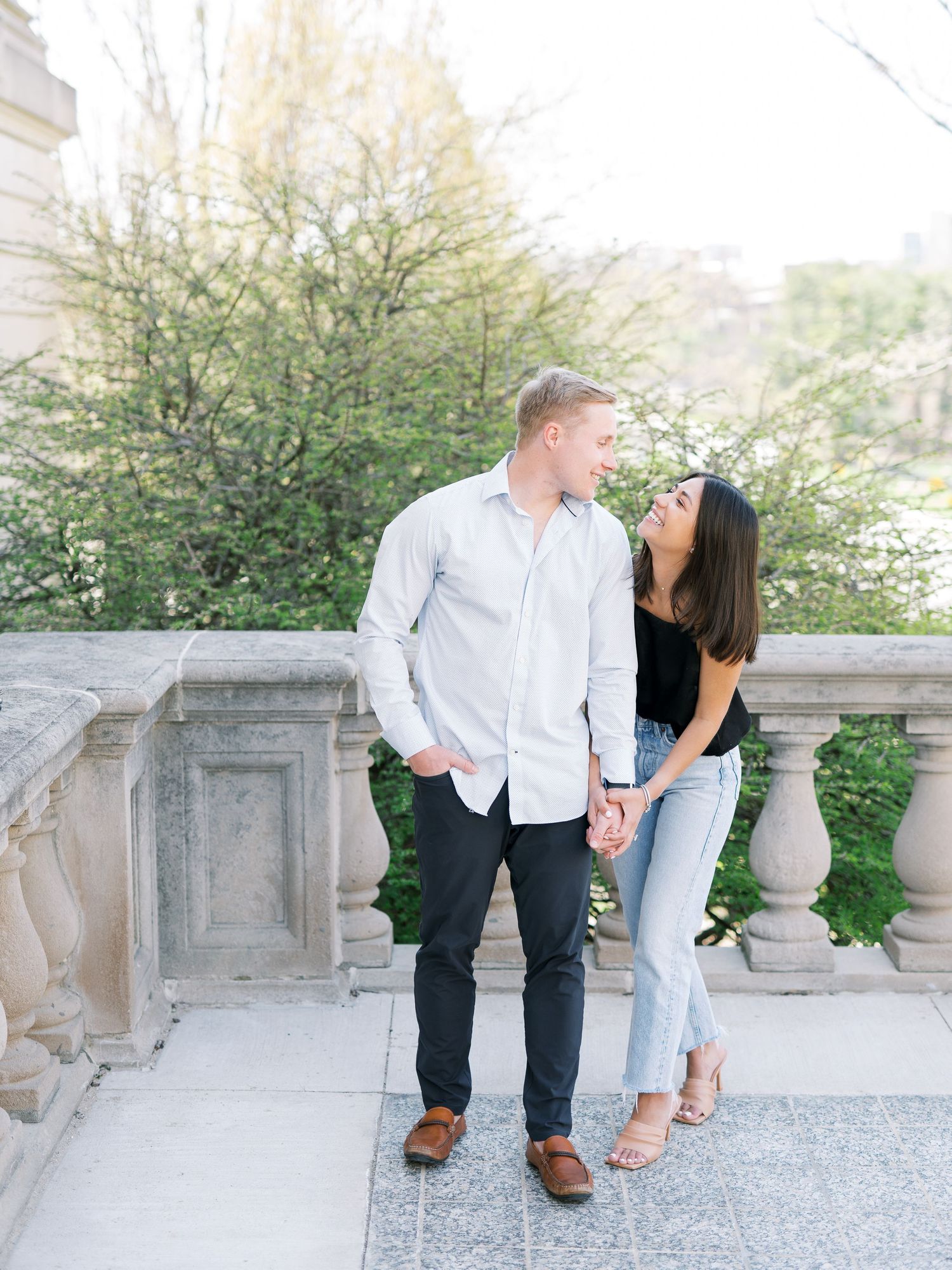 Iowa City, Iowa engagement session in downtown Iowa City at the pentacrest