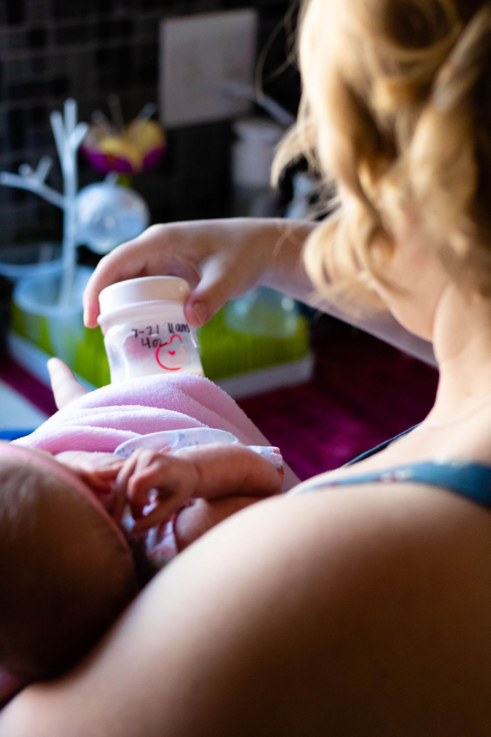 bottle fed baby Newborn session Seattle