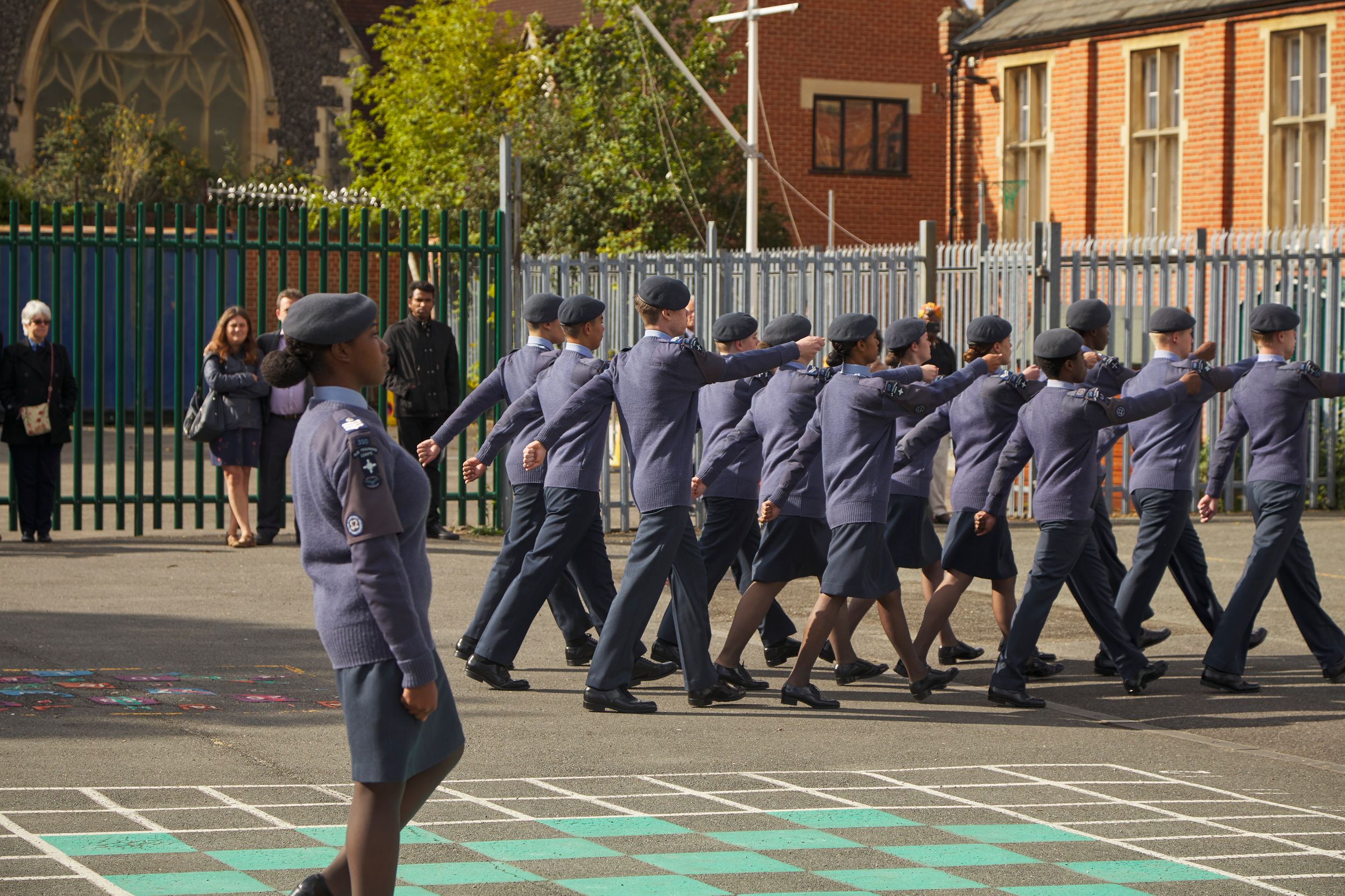 Cadets performing drills