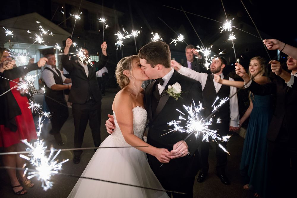 sparkler send off wedding photo at french creek golf club