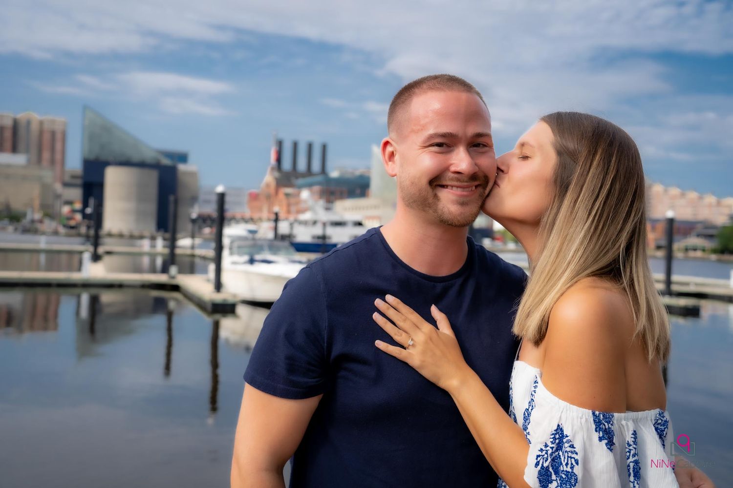 Photography Engagement by Baltimore Harbor in Maryland