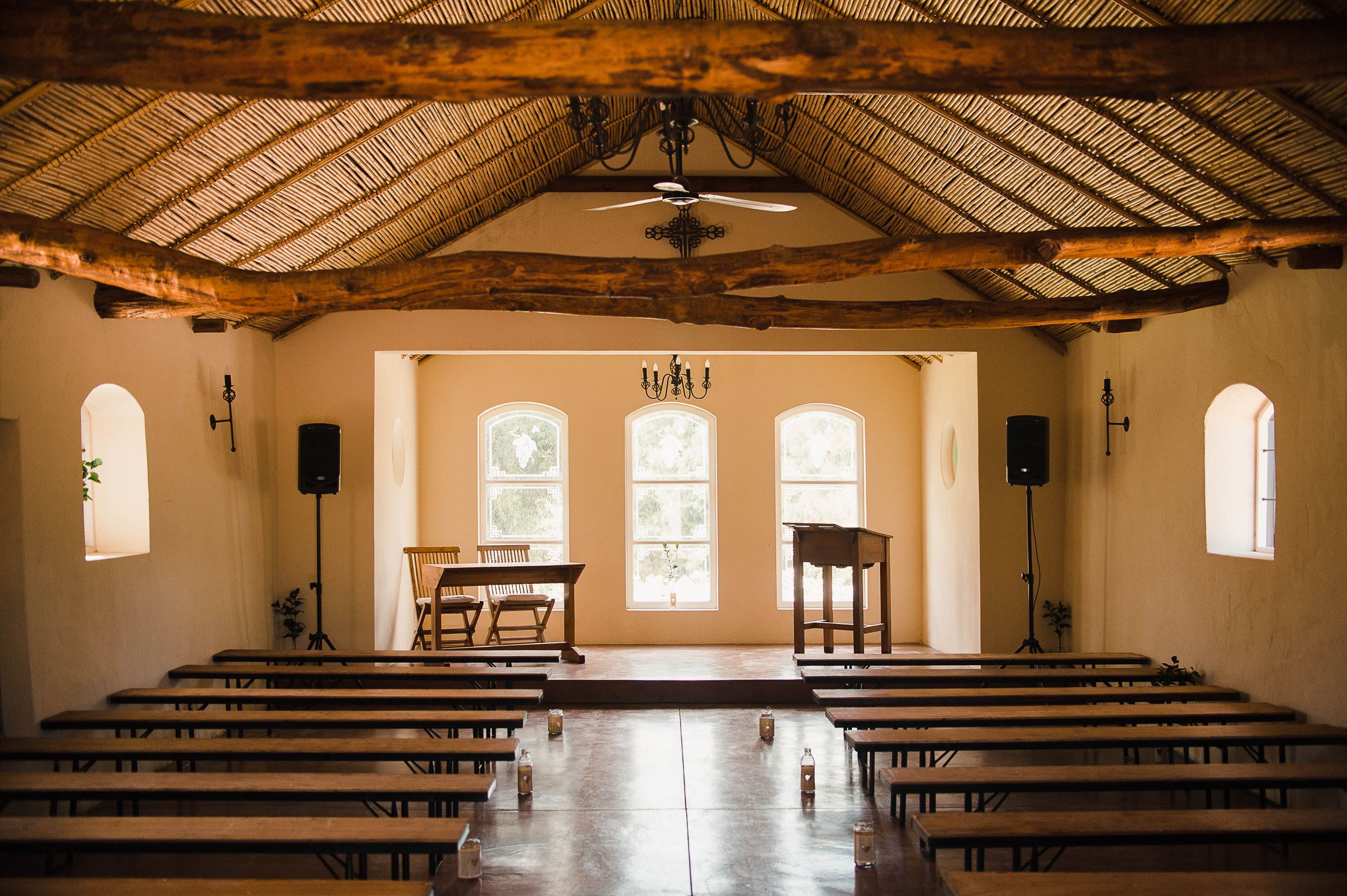The view inside the historic chapel of Morgansvlei that was built in 1710