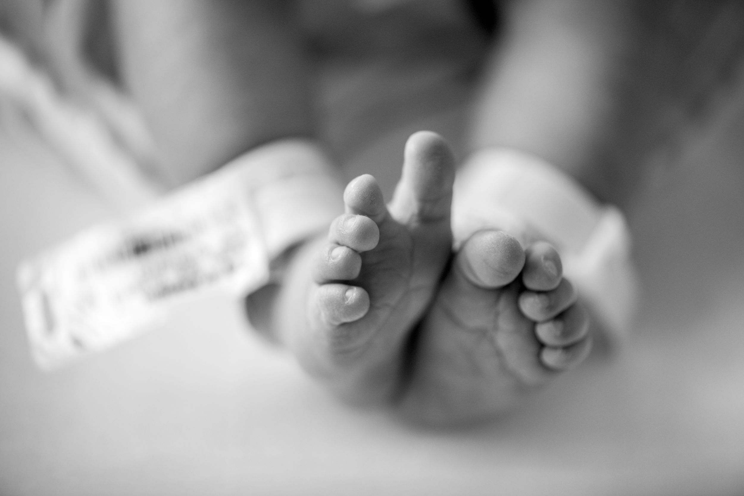 Newborn baby toes documented in a Fresh 48 Session by Plymouth, MA photographer Heidi Harting