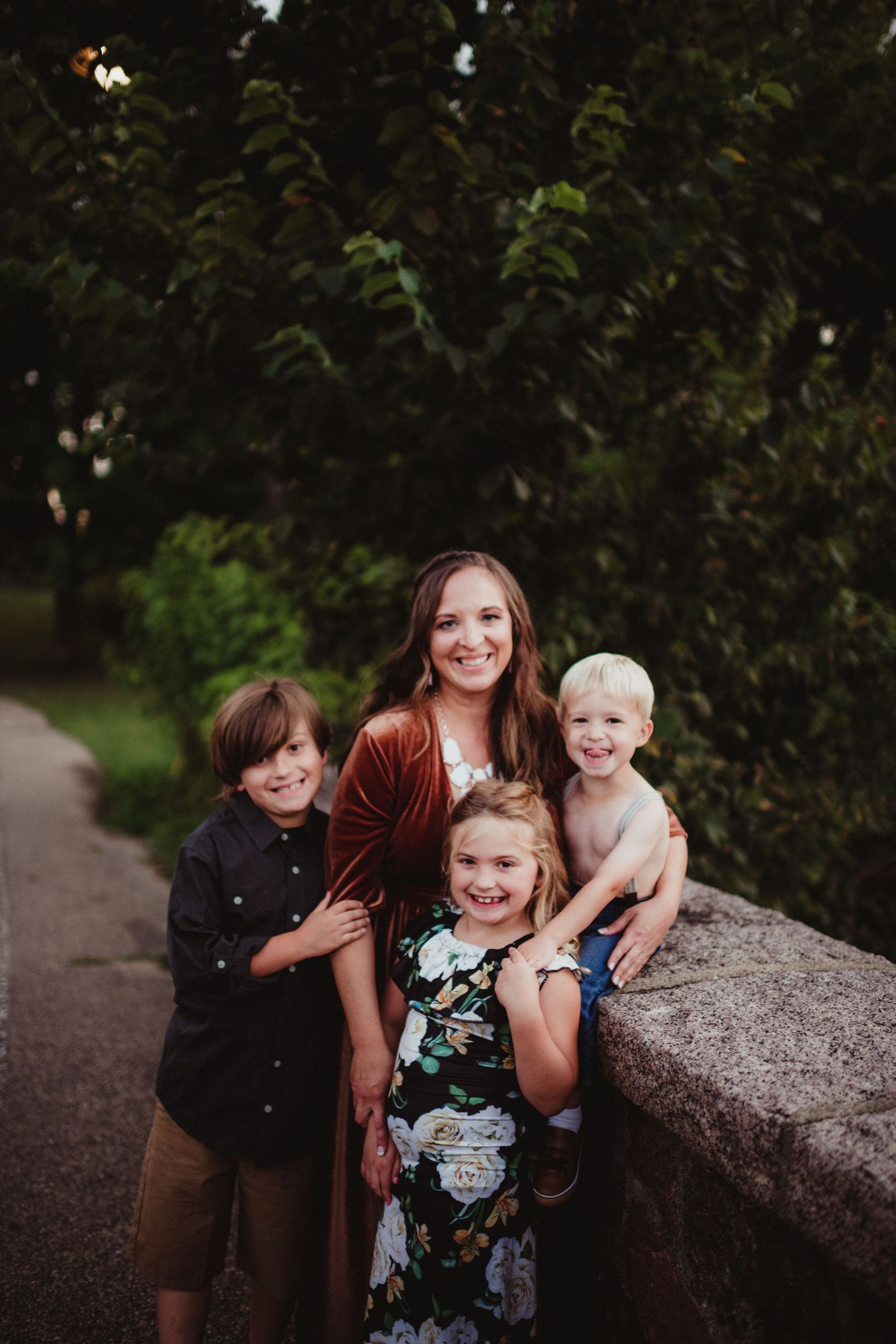 Jen and family outdoor family session with Twig and Olive