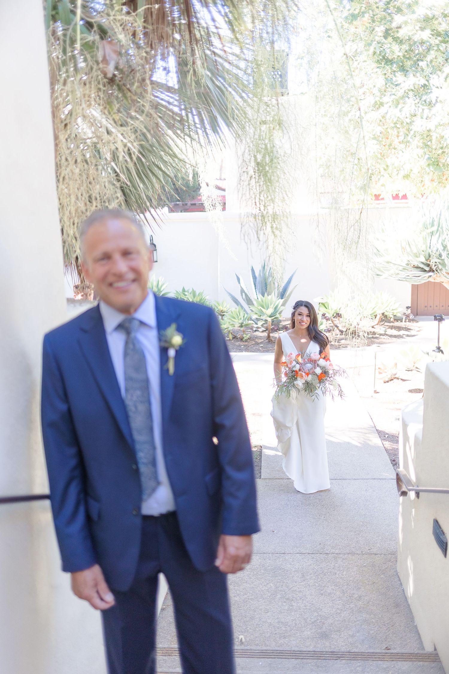 Father of bride waiting for first look