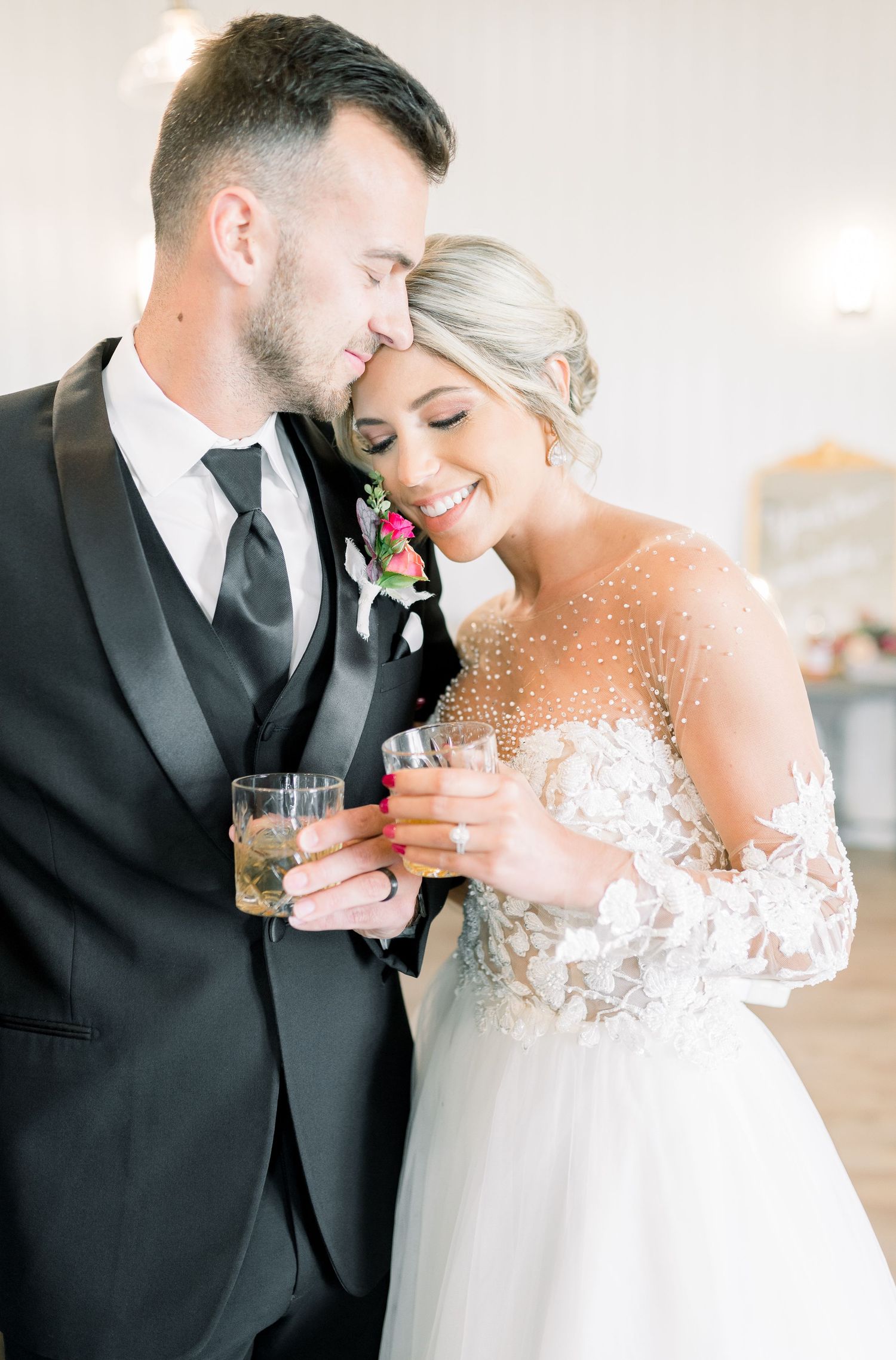 Light and airy 1868 Farmhouse Wedding in Boone, Iowa with Modern Dress gown