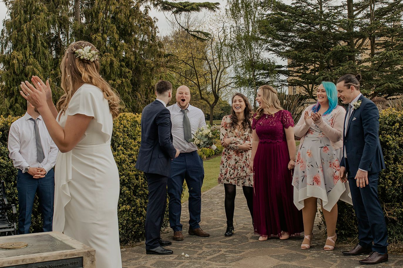 Danson house, Bromley wedding photographer, bouquet toss in the park