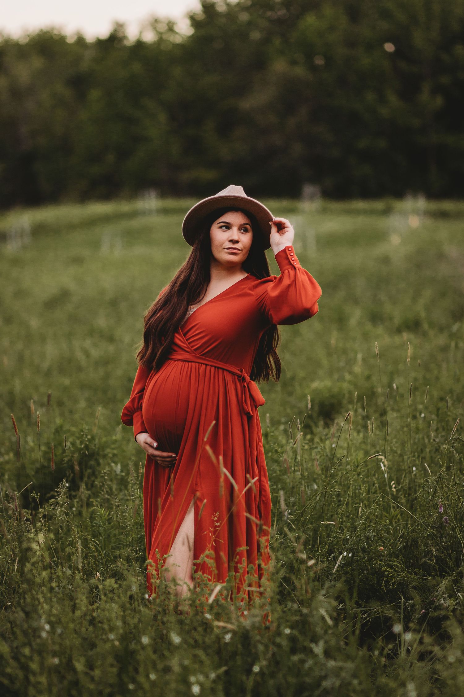 Professional maternity photo outdoors