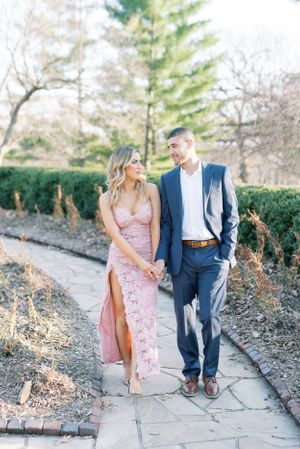 Light and airy film engagement Session at the Rose Gardens and Art Center in Des Moines, Iowa