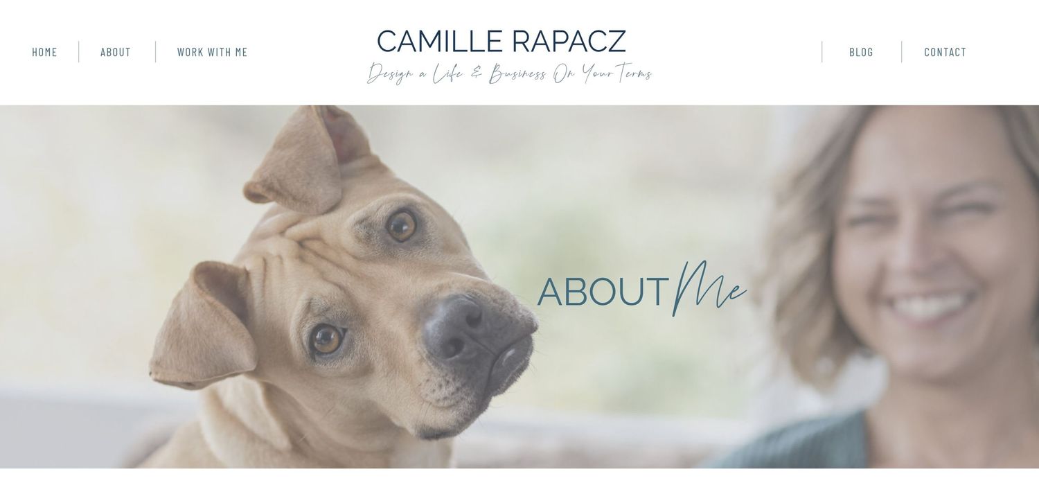 Bellevue, WA business coach Camille Rapacz website and branding photo update after about me page
