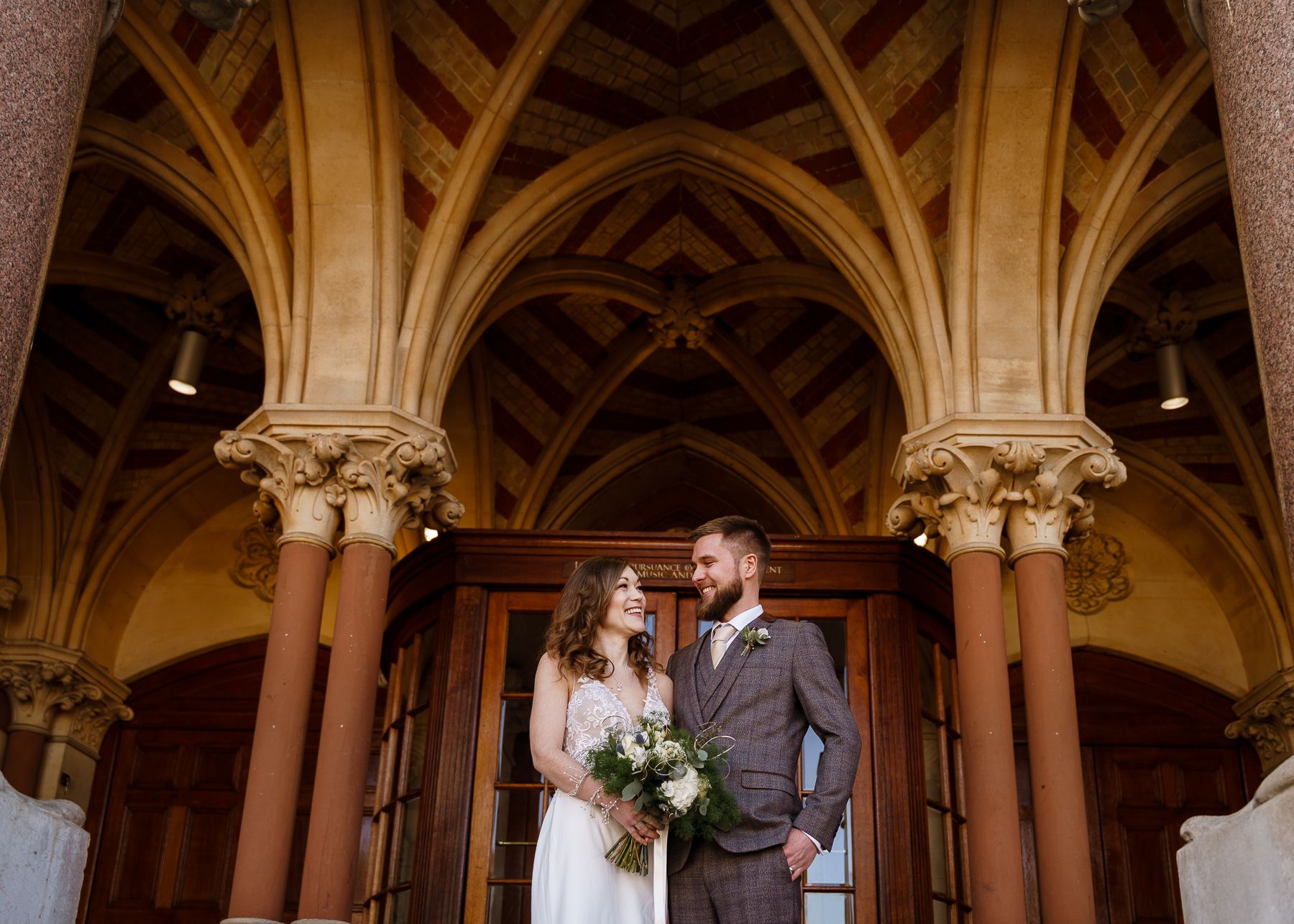 Peacock wedding theme at Winchester Guildhall - Hampshire wedding photography