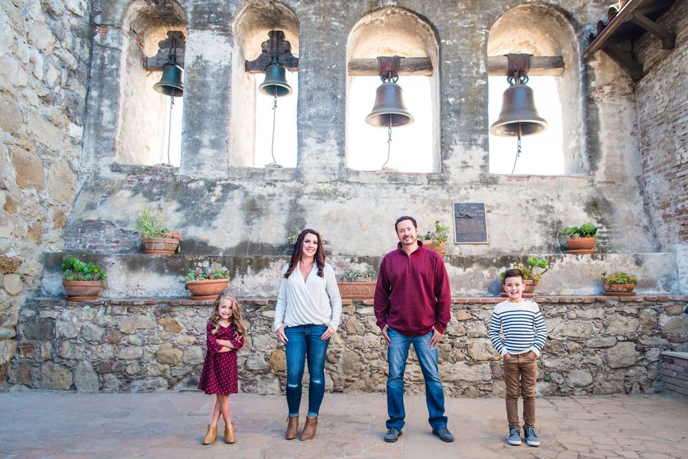 Photo of a family at the Mission San Juan Capistrano in San Juan Capistrano, CA