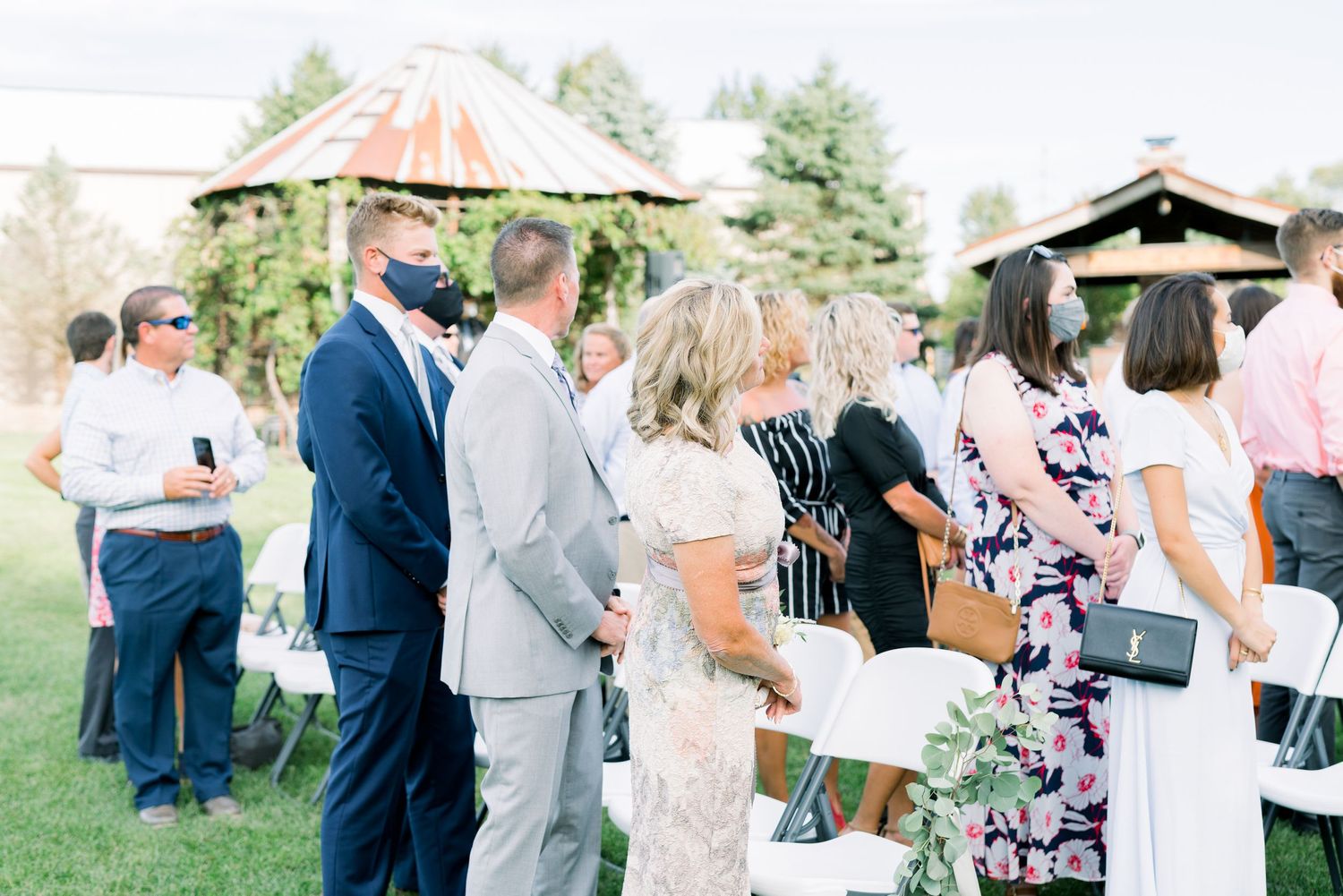 Vineyard photos with white willow events at Prairie Moon Winery wedding in Ames, Iowa