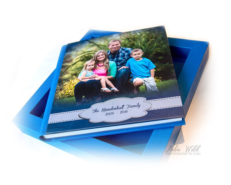 spokane family memory book cover in a box photographer luba wold