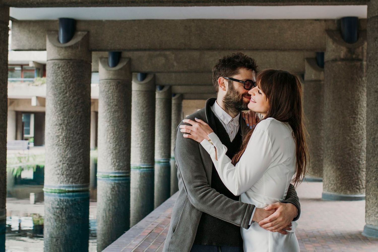 Barbican engagement photoshoot, London.