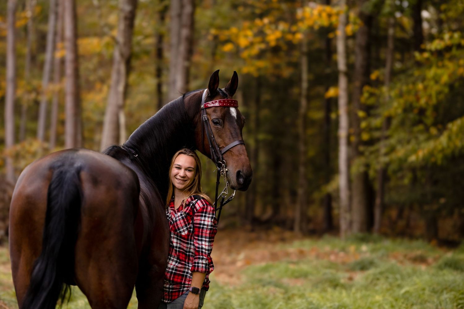 casual horse and rider photoshoot flannel top saddlebred mare rescue horse