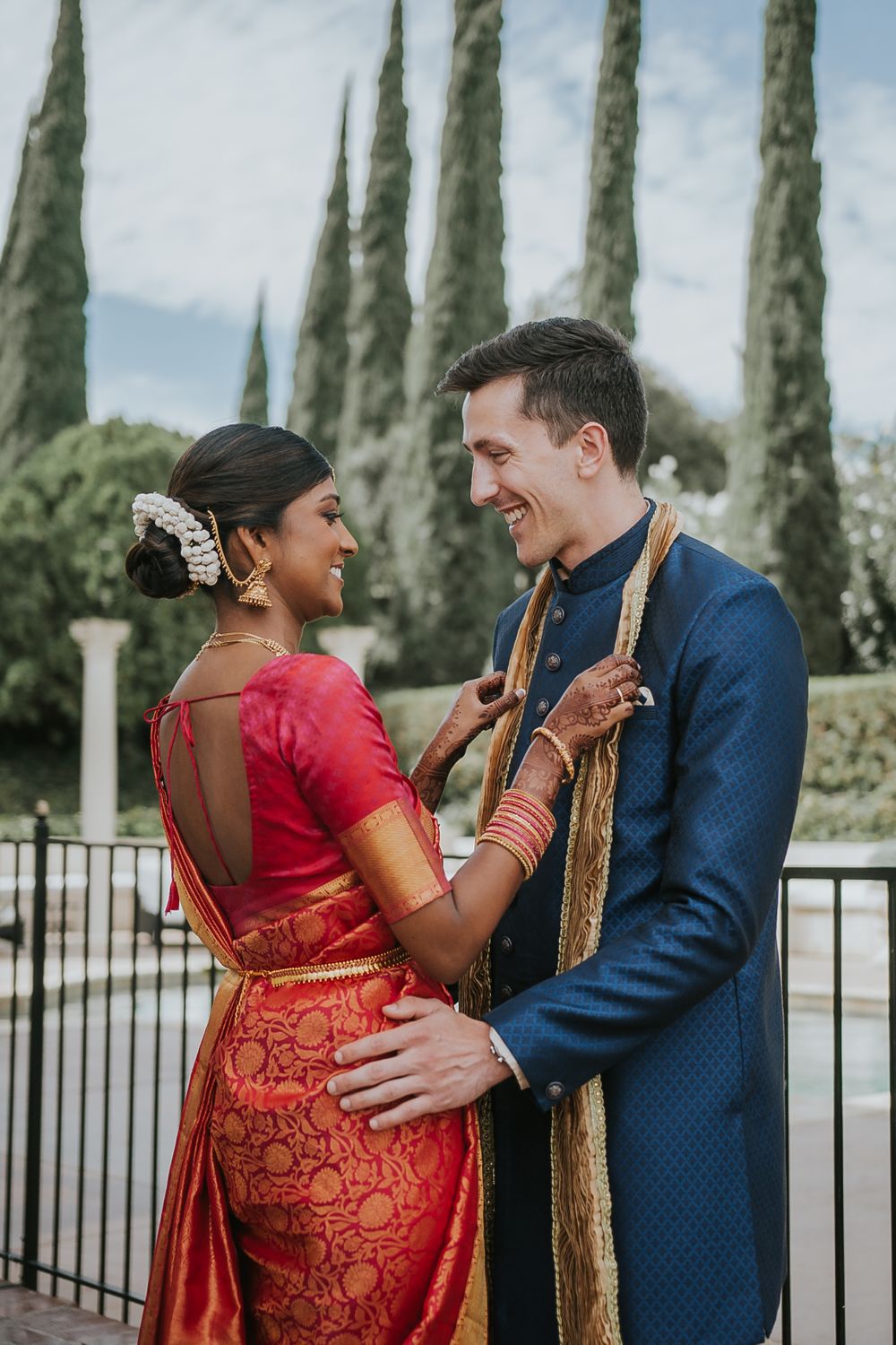 rebecca skidgle photography northen california napa wedding photographer first look bride groom romantic indian