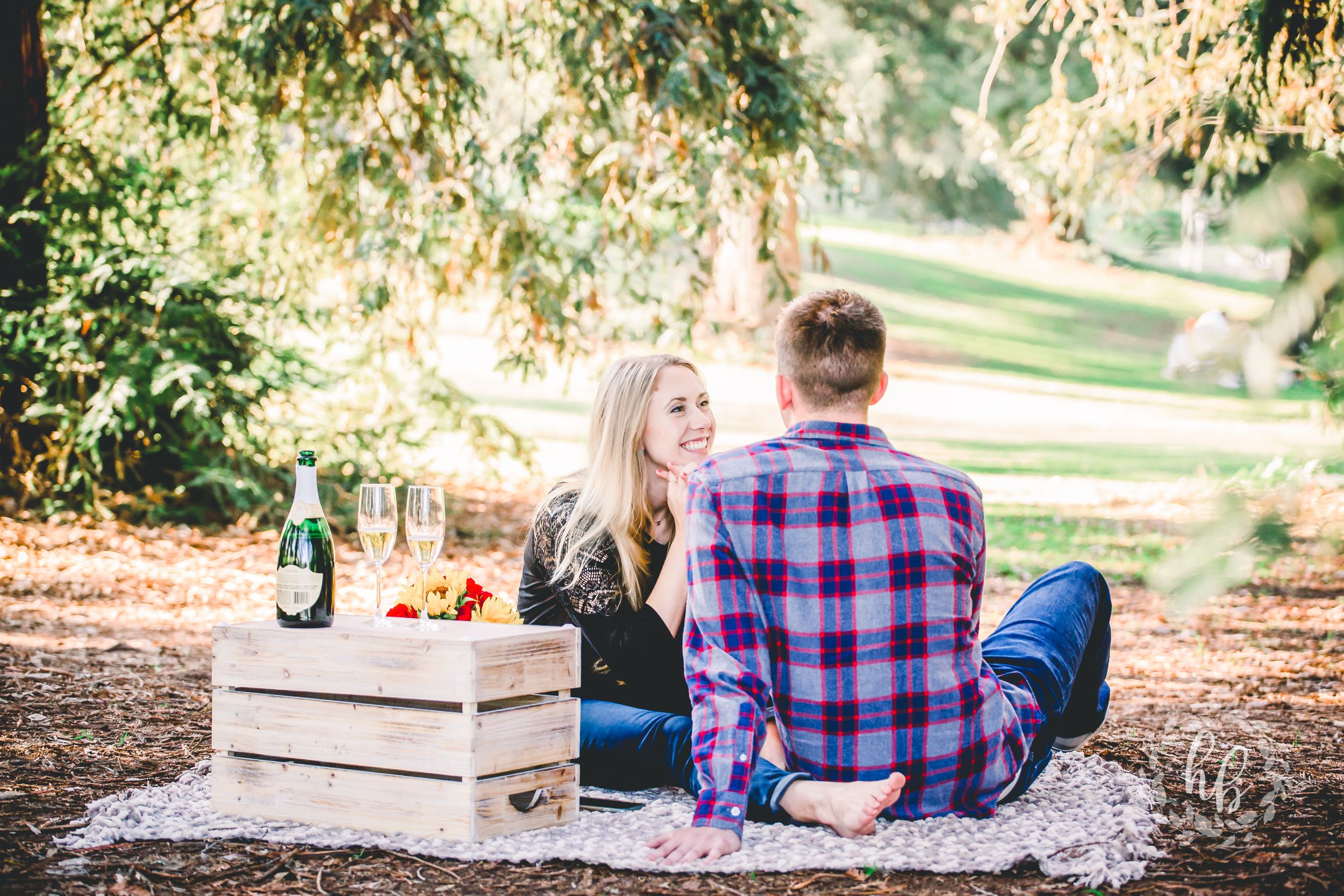 lakeside proposal engagement photos