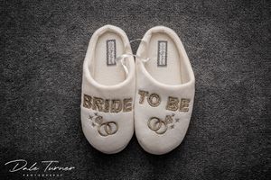 Bridal wedding slippers.