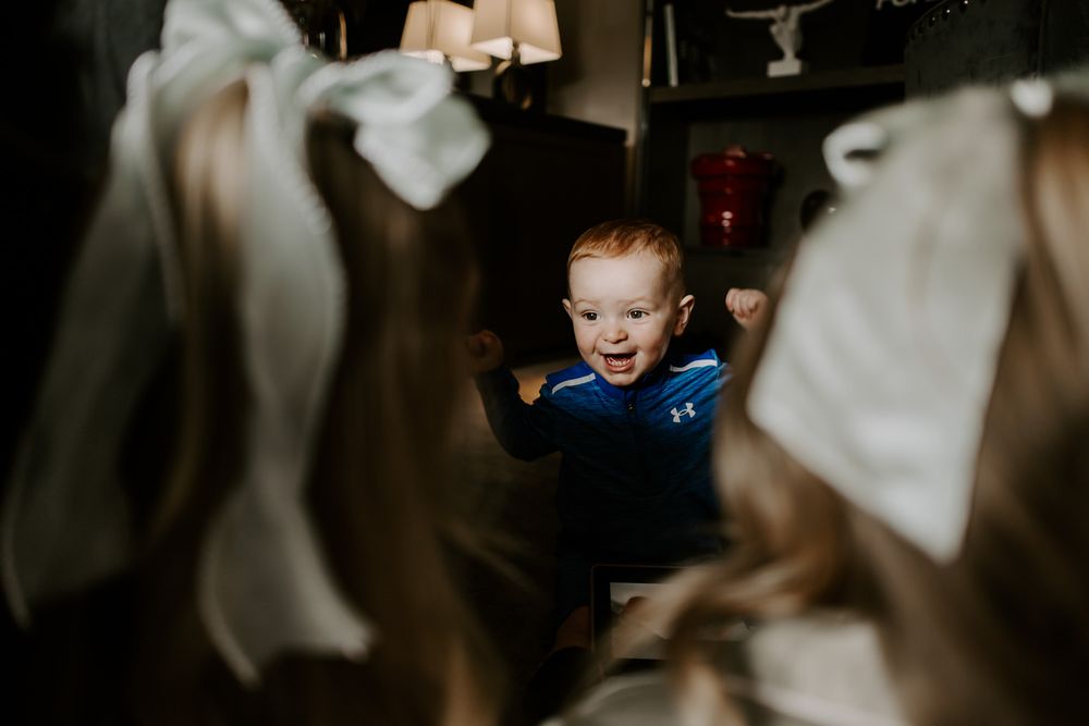 little boy smiling